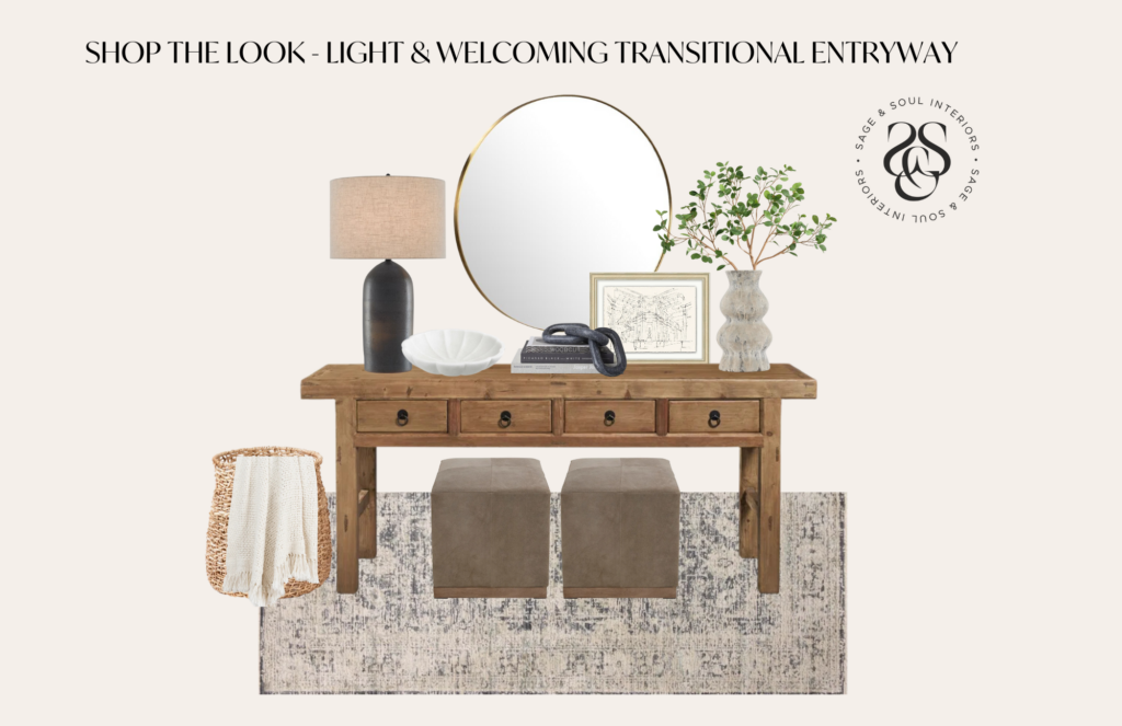 Curated Light & Welcoming Transitional Entryway Shop the Look