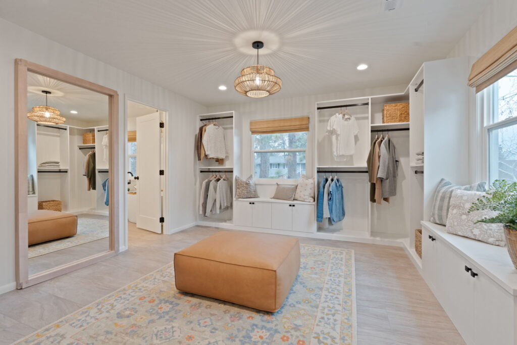 Large walk-in closet after remodel