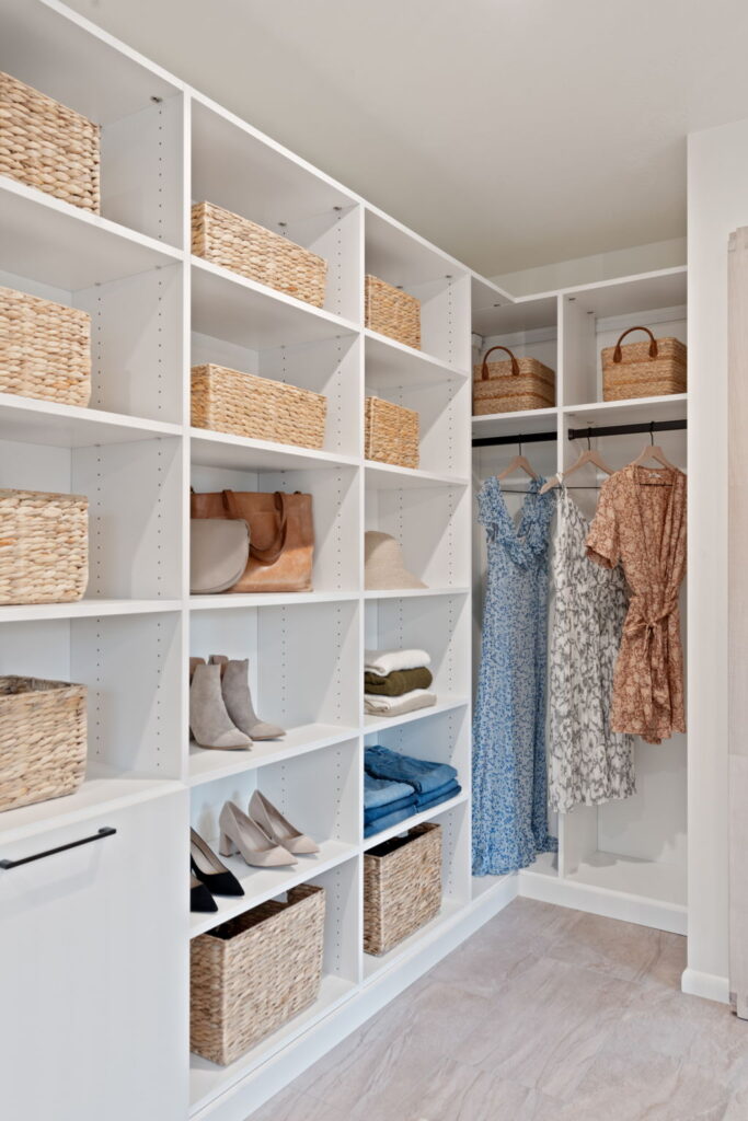 Walk-in closet with able storage