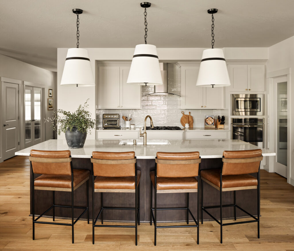 Warm tone cozy bar stools